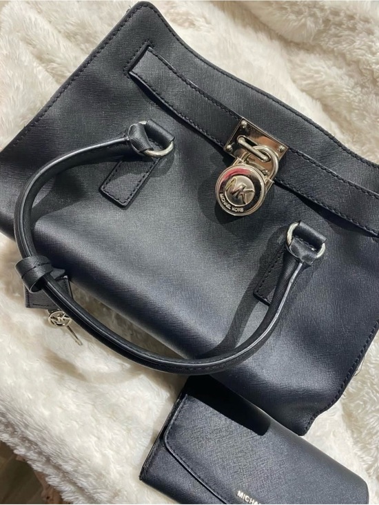 Michael Kors Handbags - Michael Kors Black Saffiano Leather Hamilton Bag With matching wallet